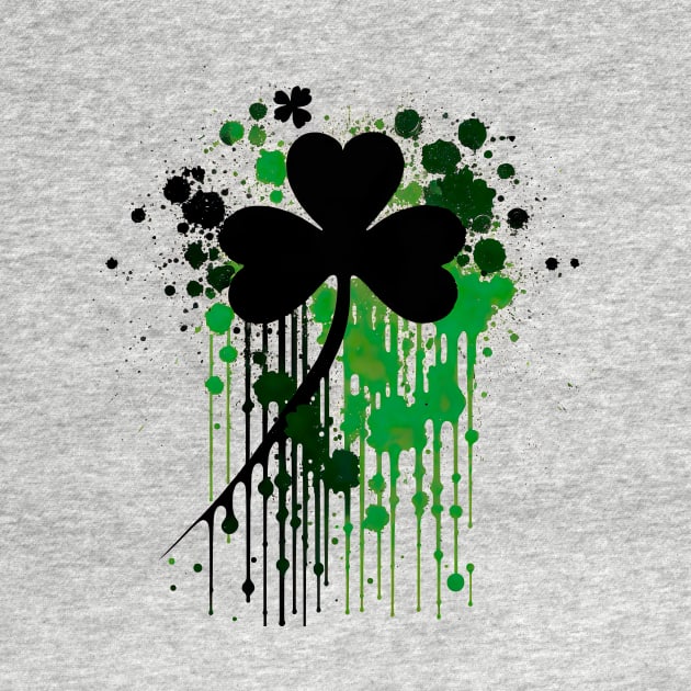 Saint Patrick's day shamrock leaf - splash and drip design by UmagineArts